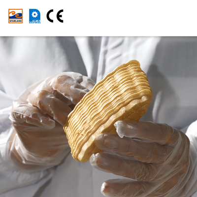 PLC 제어 자동 모나카 웨이퍼 머신 55 개의 베이킹 플레이트로 간식 생산 장비