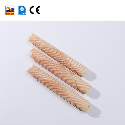 PLC 제어 된 달걀 롤 생산 라인 1.5KW 베이킹 머신용 자동 웨플 롤